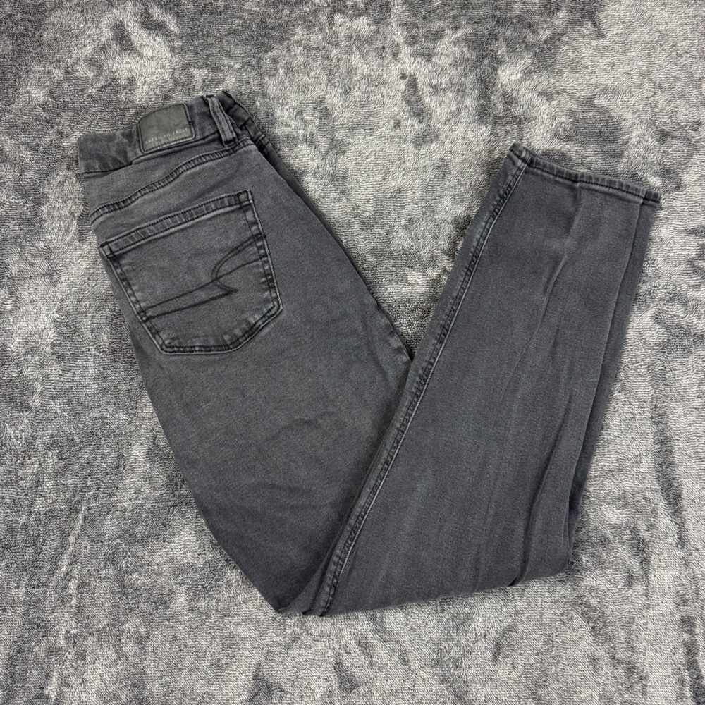 American Eagle Jeans Women 2 Black Curvy Mom Jean Stretch High Rise